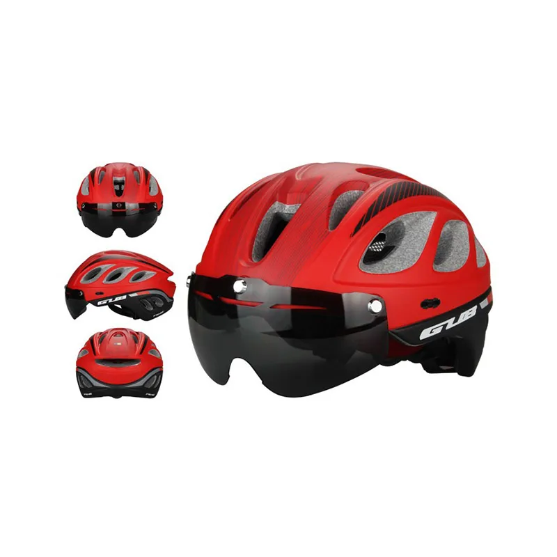 Red-black GUB интегрально-литой велосипедный шлем для мужчин и женщин MTB шлем для горного велосипеда Высокое качество PC+ EPS велосипедный шлем 345 г - Цвет: Red-black