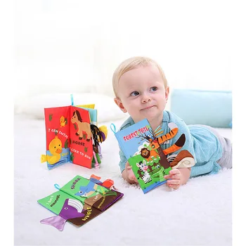 

Animal Style Baby Rattles Mobiles Toy Newborn Baby Learning Educational Kids Cloth Books Cute Infant Baby Fabric Book T3