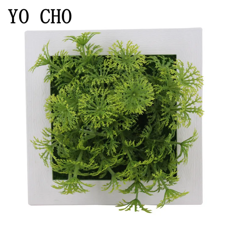 YO CHO 3D искусственное пластиковое суккулентное растение для украшения дома Настенная вешалка пластиковая рамка искусственный цветок Настенная Наклейка для гостиной