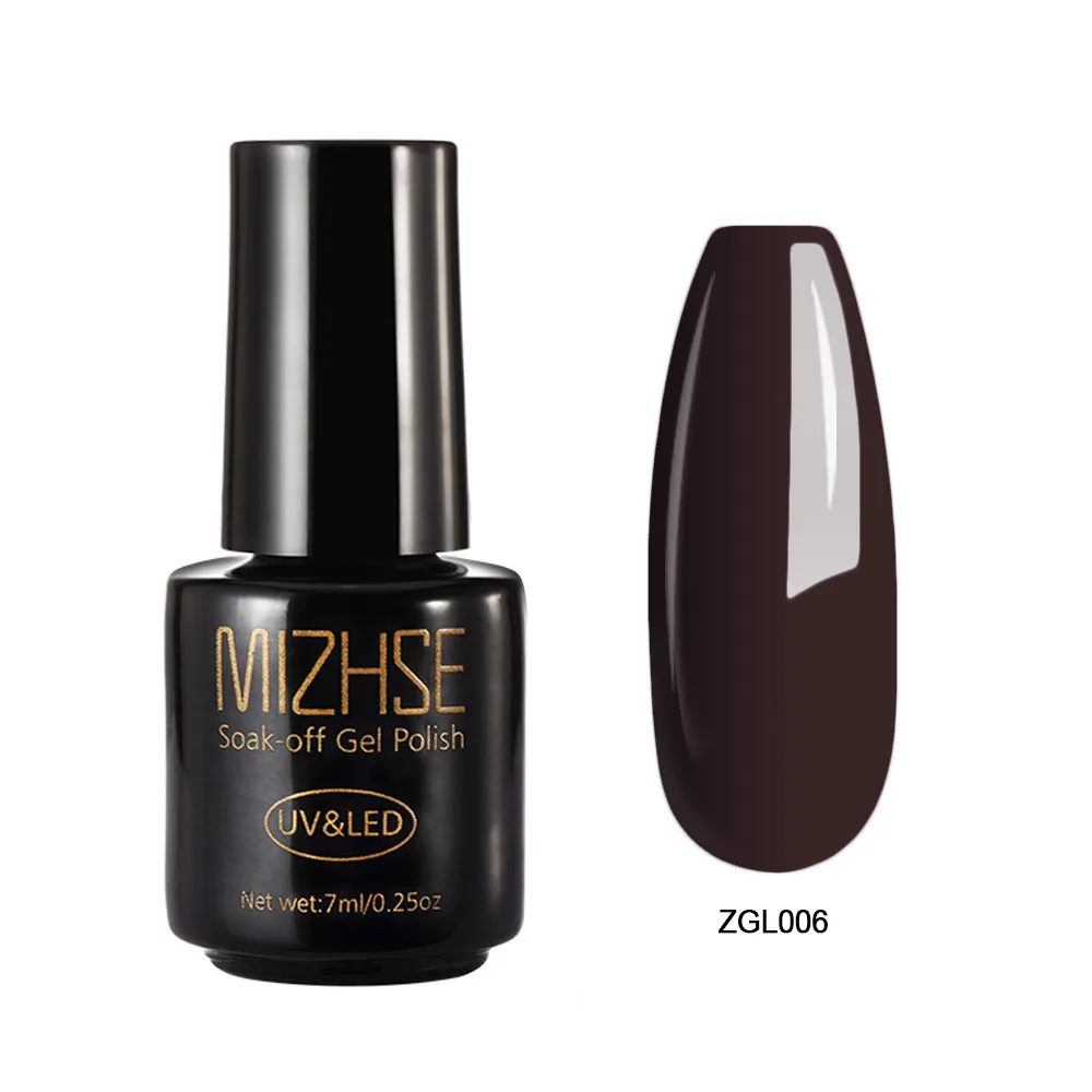 MIZHSE коричневый кофе серия лак для ногтей Маникюр для наращивания ногтей Vernis Перманентный лак для ногтей для УФ-и светодиодной лампы замочить от гель-лака - Цвет: zgl006