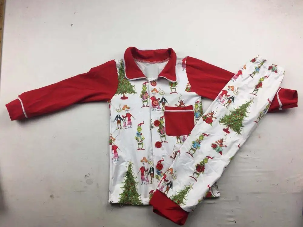 

new fall winter boy christmas fashion pattern style girl cute clothing pajamas set