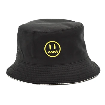 

Summer New fashion basin cap Double-sided wearable sun hat fisherman hat travel cap foldable embroidery font pattern