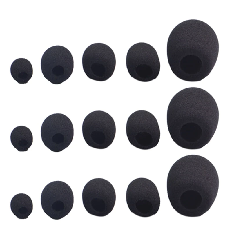 Headset Replacement Cover Gooseneck Sponge Foam Microphone Windscreen Protector 5 Sizes 10pcs