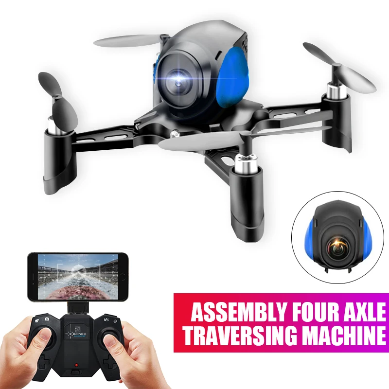 Большая распродажа DIY Дрон wifi FPV 2MP камера удержание высоты датчик гравитации RC Квадрокоптер черный с синим Стабильный режим g-сенсор RC игрушки