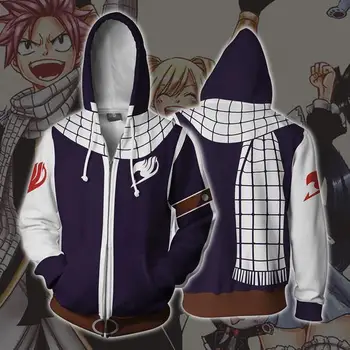

FAIRY TAIL Gray Fullbuster Cosplay Fairy Tail END Hoodies 3D printed zip-up hoodies for men and women sport Sweatshirts
