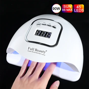

90W UV LED Nail Lamp Nail Dryer LCD Display Drying All Gels Nail Polish With Motion Sensing Smart Timer Nail Art Tools SAFBX5