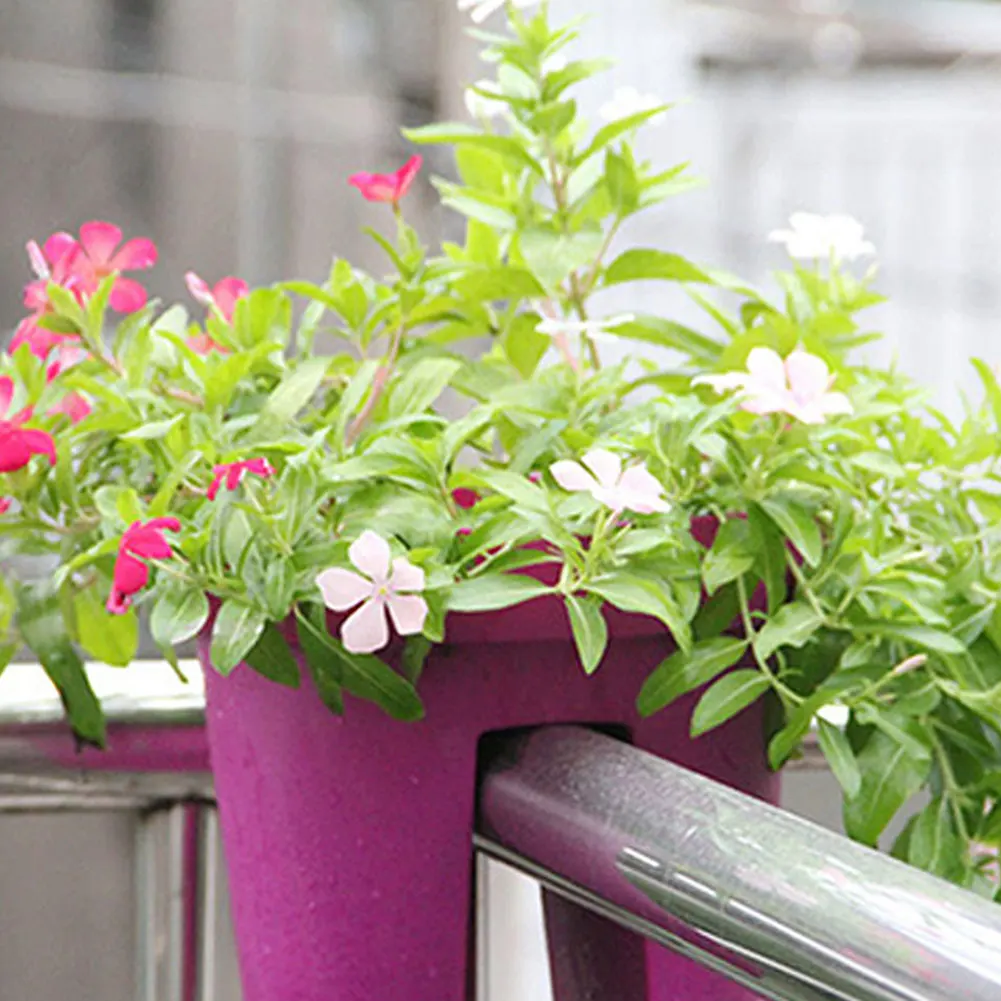 Multipurpose Garden Home Balcony Flowerpot Space Saving Railing Bridge Hanging Plant Pot Easy Install Indoor Drainage Hole