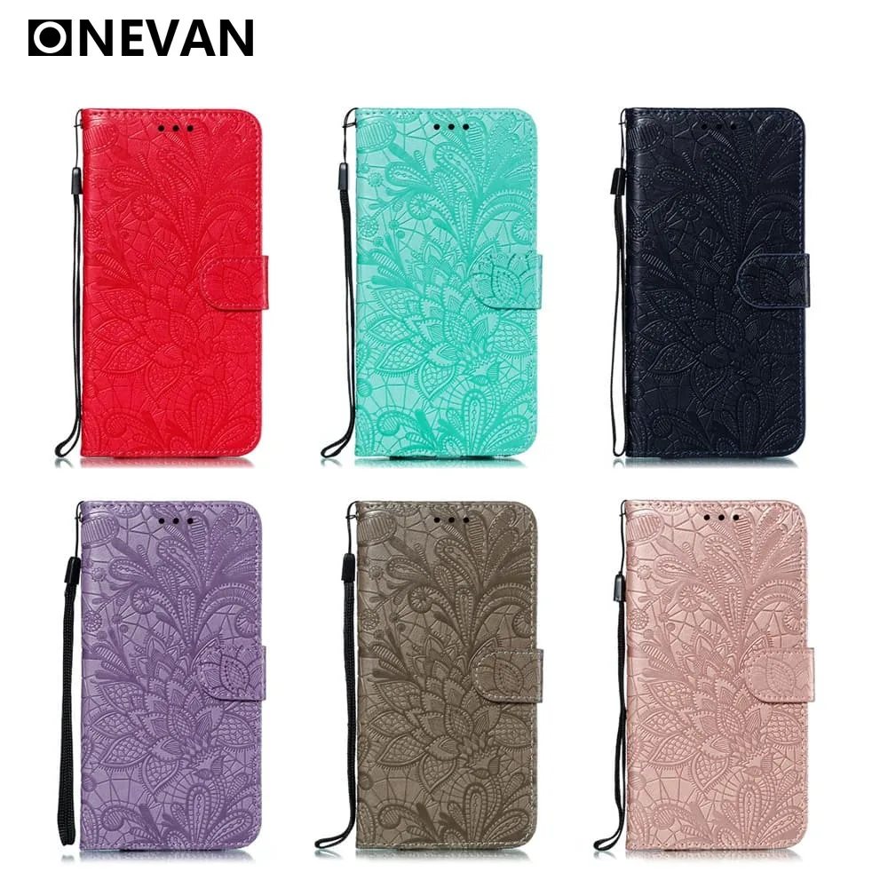 

Luxury Lace Flower Leather Wallet Case for Samsung Galaxy S9 S10 S10E Note 9 10 J4 J6 Plus Pro Magnet Flip Card Holder Girl Case