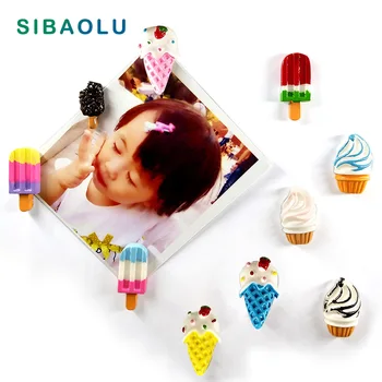 

10pcs ice cream summer Fridge magnet cartoon food whiteboard sticker Resin Refrigerator Magnets Home DIY Decoration Accessories
