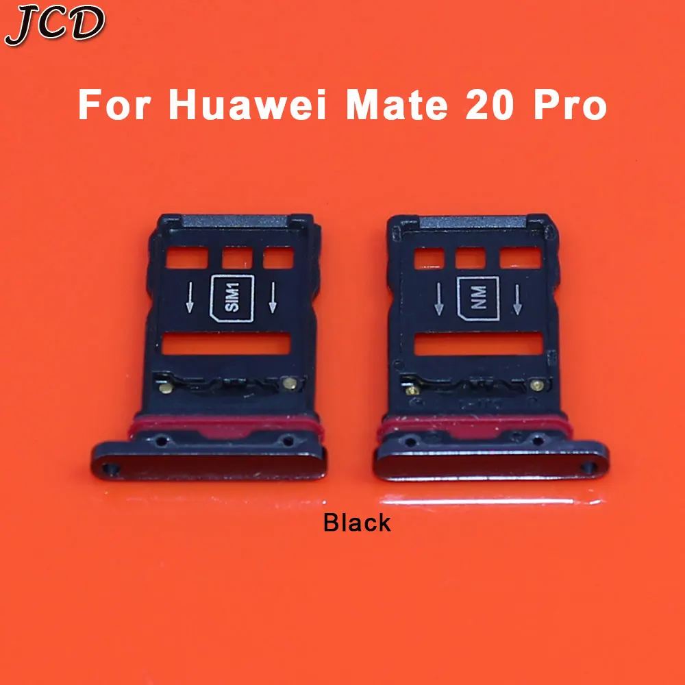 JCD держатель sim-карты лоток Слот совместимый для huawei mate 20 pro запасная часть держатель sim-карты адаптер гнездо - Цвет: Black