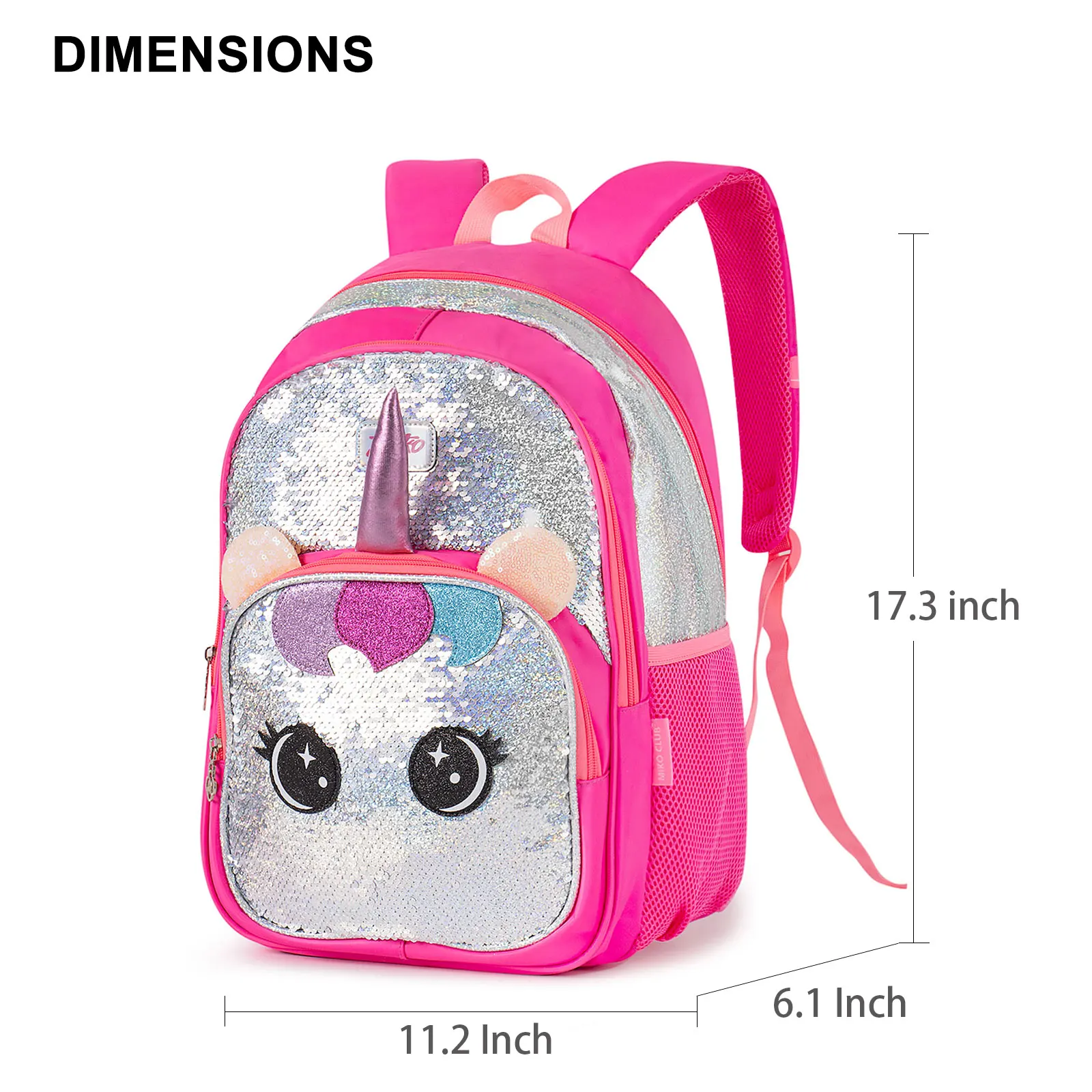 Glitter Sequins Unicorn School Backpack