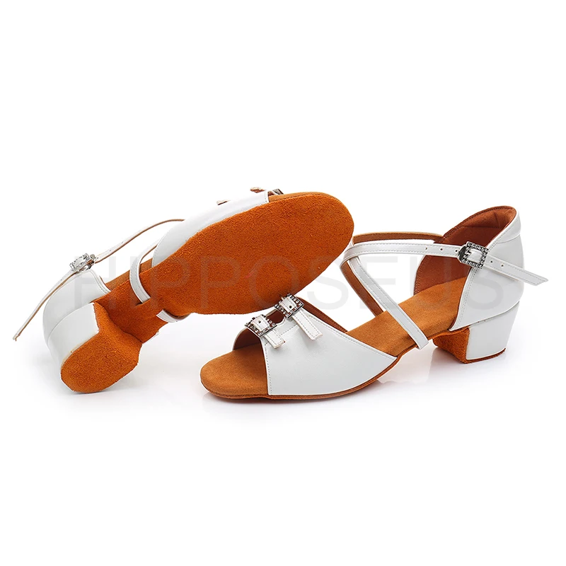 Children Dance Shoes for Girls Women Ballroom Latin shoes Ladies Modern Tango Dancing White Salsa Performance Shoes for Dance Shoes