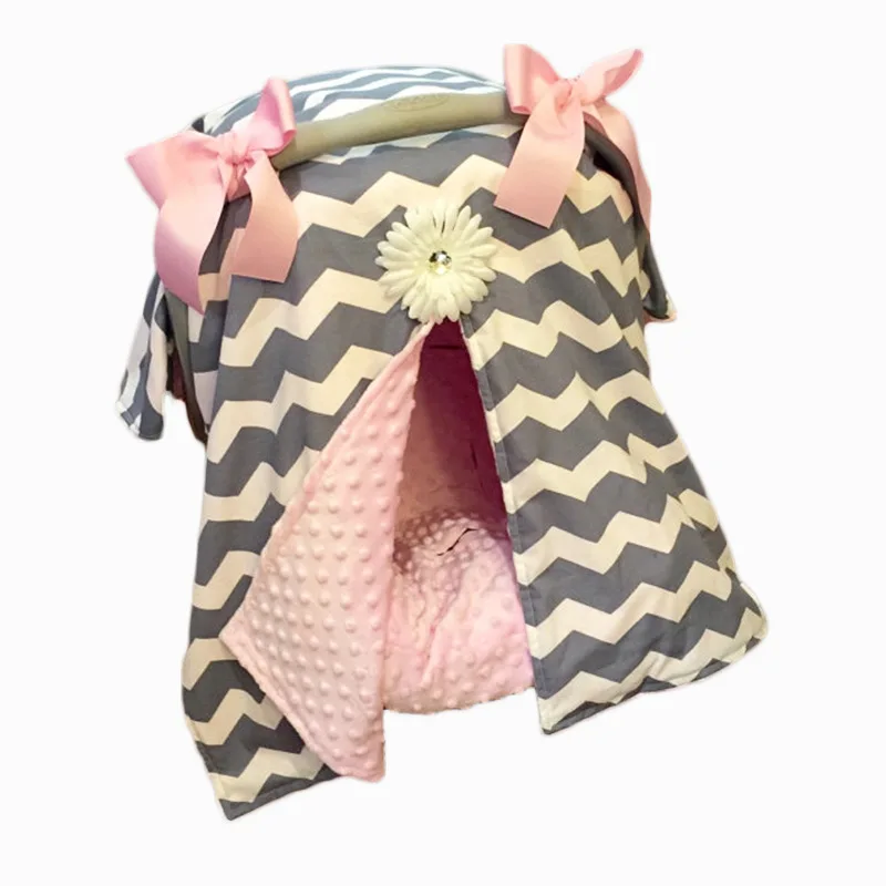 Baby Car Seat Blanket Cover Fashion Bow Newborn Baby Girls Soft Cart Cradle Cap Canopy Nursing Cover Multi-use Windproof Blanket Baby Car Seat Blanket