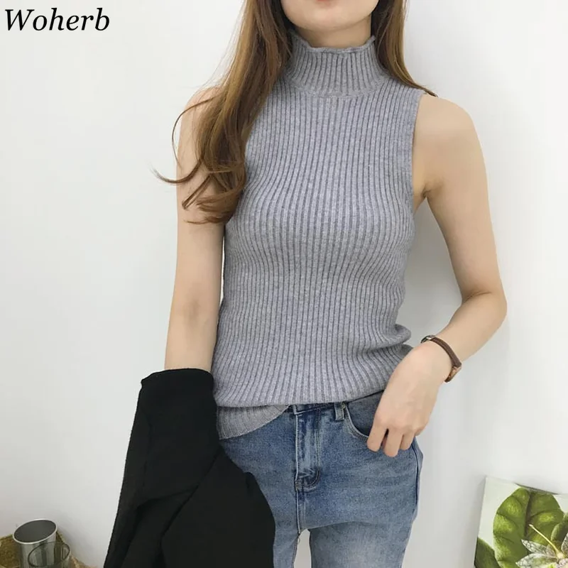 Woherb вязаный свитер с длинным рукавом для женщин длинный рукав водолазка женский джемпер осенняя одежда 2 шт. свитера