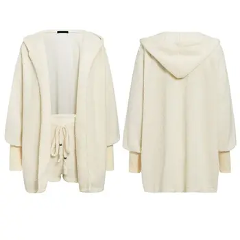 

3 Pcs/set Winter Women Home Wear Suit Casual Pajamas Long Sleeve Exposed Navel V