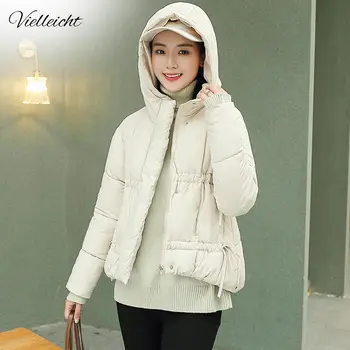 

Vielleicht Winter Jacket Womens Warm Parkas 2019 Spring Autumn Female Slim Cotton Down Short Ladies Casual Hooded Winter Coat