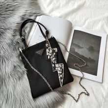 Нейлон молния стразы цепь портативный сумка