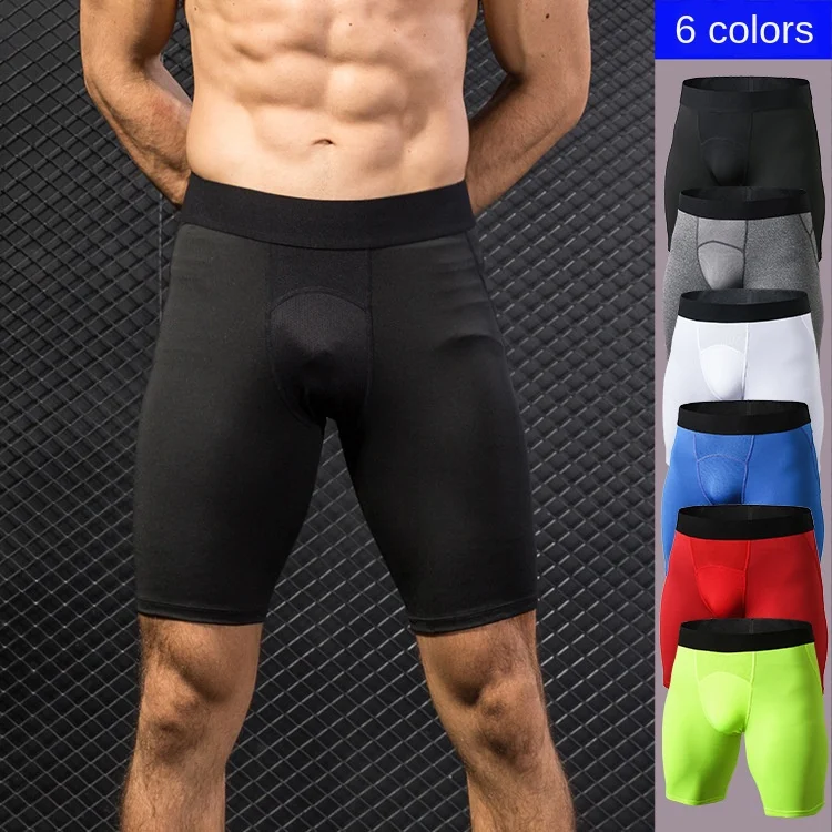 

Men's Pro Smallclothes Sports Training Fitness Running Mesh Stitching Quick Dry Stretch Shorts 1044