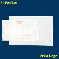 50pcs Plastic Bags Transparent Backpack Bill Bag Single Invoice Paper Size Packing Document Bag Self-Adhesive Bags Courier Bag 2