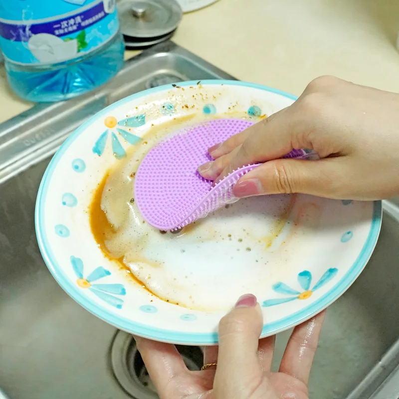 Многофункциональная силиконовая щетка кухонный коврик для мытья посуды