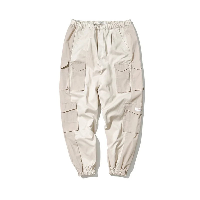 

2019 New Style American Popular Brand Autumn Men's Casual Pants Men's Mixed Colors Multi-pockets Bib Overall Beam Leg Harem Pant