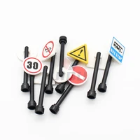 MOC City Traffic Parts 2x2 Road Sign Printed Tile 15210 30258 892 Compatible Street View Signpost Bulk Accessory Building Blocks 2