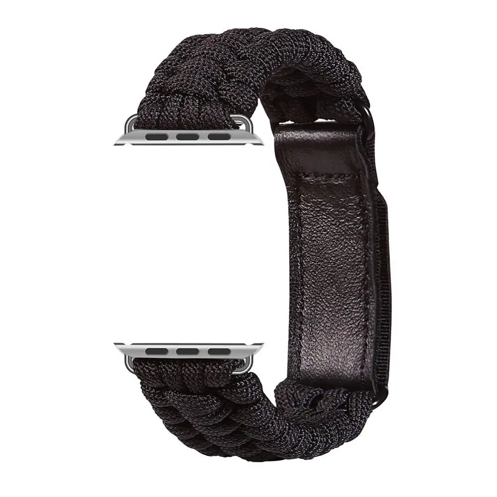 Мягкий браслет из нейлоновой веревки для Apple Watch 5 4 3 2 1 44 мм 40 мм спортивный ремешок для iwatch 42 мм 38 мм кожаный ремешок для часов correa