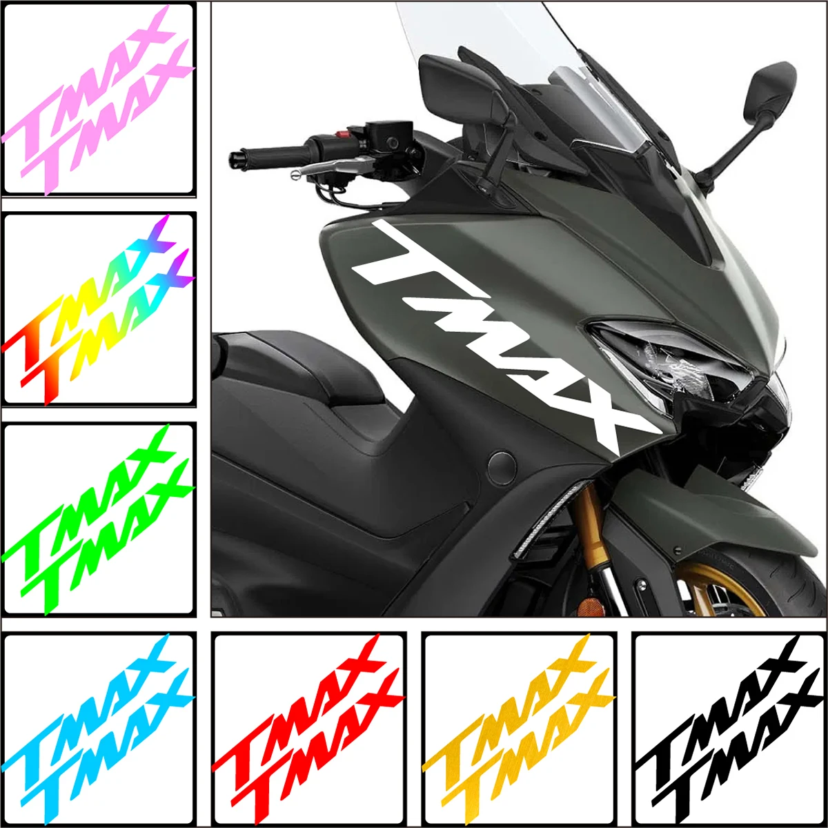 Corte reflexivo tmax adesivos decalques para yamaha tmax 500 530 560 tamx530 adesivo logo emblema kit 1