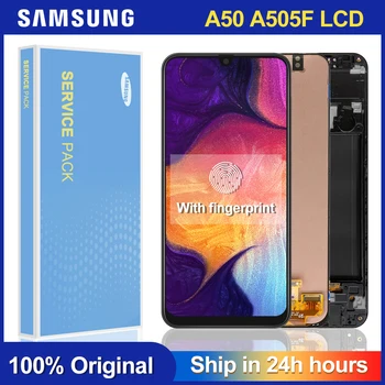 

100% Original 6.4" LCD For Samsung galaxy A50 2019 A505F/DS A505F A505FD A505A Touch Screen Digitizer Assembly with frame