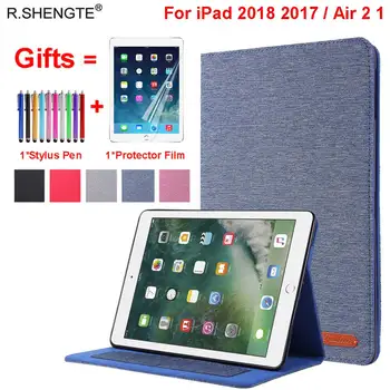 

Book Case Cover for iPad Air 1 2 Premium Leather Soft TPU Stand Smart Case for iPad 9.7 2018 2017 5 6 Gen Funda with Pen+Film