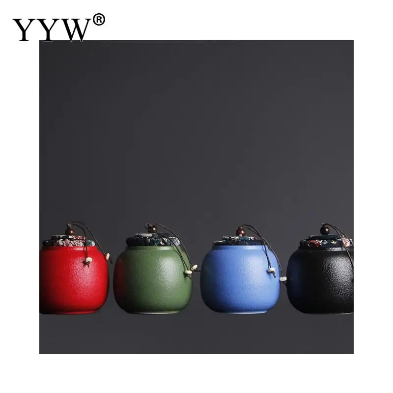 Контейнер для чая, контейнер для чая, банка с китайским чаем, керамический контейнер для хранения, керамическая банка для чая, 4 цвета