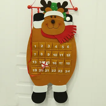 

Christmas Ornaments Stereo Fabric Old Man Snowman Elk Wall Calendar Decoration Doll Calendar Bag Hanging Decoration Pendant