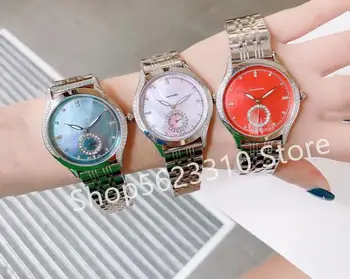 

Luxury Ladies Multi-function stopwatch Full Stainless steel Quartz Wrist watch colorful clock Natural Mother of pearl watch