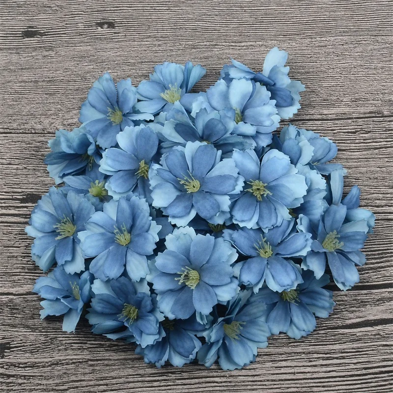 30/100/500pcs 4CM Artificial Silk Daisy Flower Heads For Wedding Home Decoration Handwork