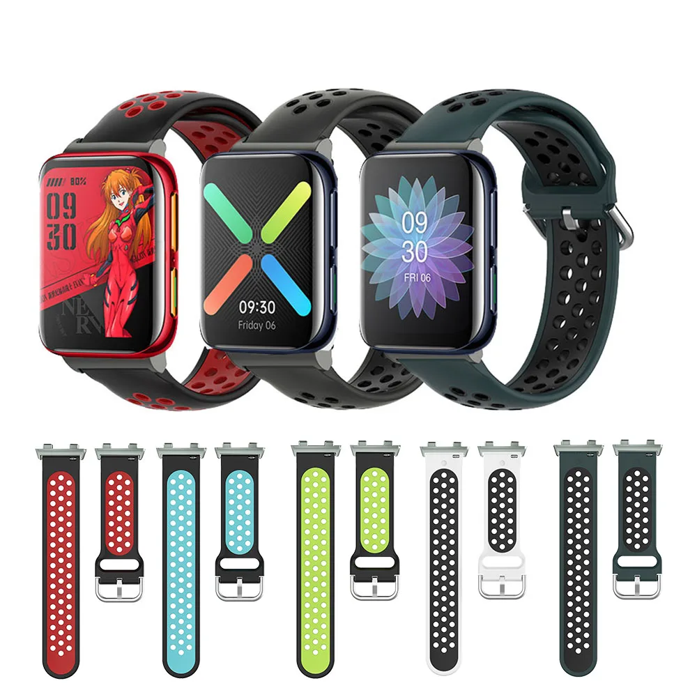 Smart Watch Strap For Oppo 41mm 46mm Band Soft Sport Double Color