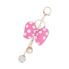 Creative Keychain with Bow Knot Key Chain Porte Clef for Women Bag Key Ring Holder Acessory Hanging Gift EH002