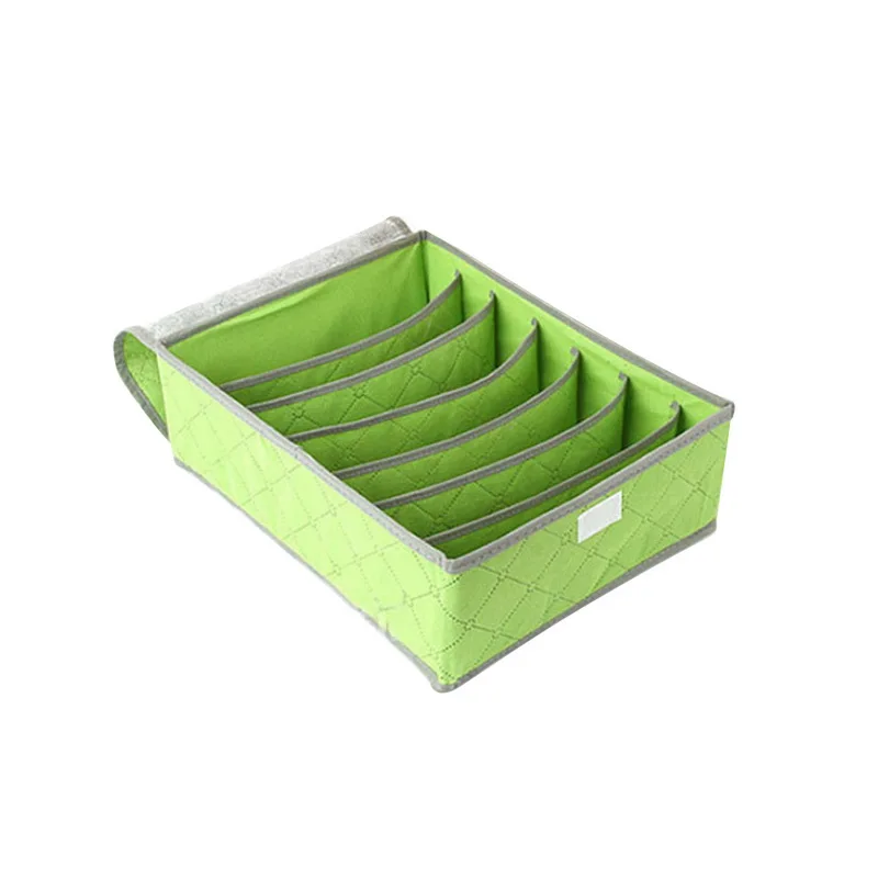 6 шт./компл. набор в ящике для хранения складной нижнее белье разделитель Бюстгальтеры Носки контейнер для одежды органайзер для шкафа, гардероба ящик для хранения - Цвет: 1pc Green Lidded