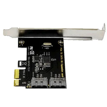

PCI-E To SATA 3.0 Dual Port For Desktop PC Add On Expansion Card Computer Parts Black 6GB Internal Plug And Play Adapter Board