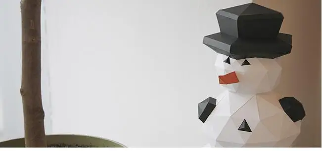 Снеговик 55 см бумага 3D DIY Материал руководство творческий домашний декор реквизит#3321 ручной работы милые геометрические бумажные фигурки