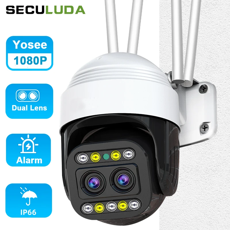 Surveillance Cameras With Wifi Camera Wi-Fi Street 1080P Dual Lens Camera Wifi Camera Outdoor Ip Wifi Camera Wifi 360 Yosee