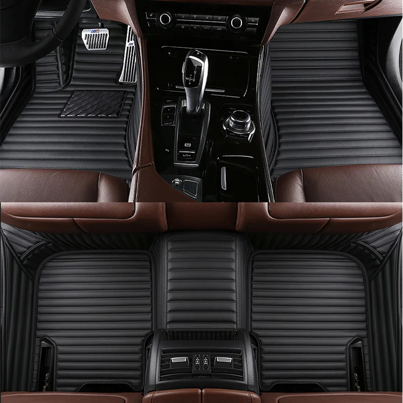 Новинка, автомобильные коврики из натуральной кожи для Mercedes Benz A B C CLA E class W169 W176 W245 W246 W203 W204 W205 W211 W212 W213 - Название цвета: Black