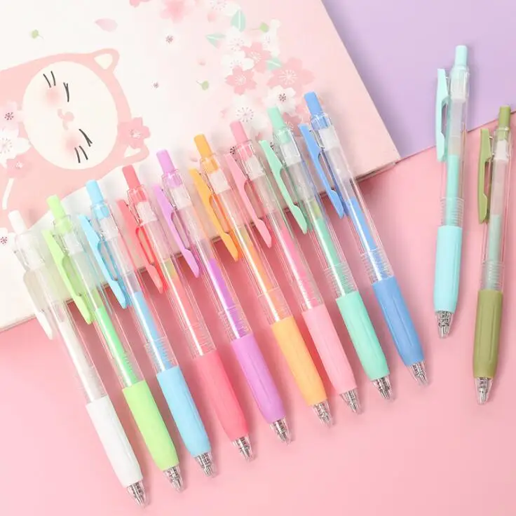 

12pcs/set 0.55mm Candy Colors Press Graffiti Painting Drawing Brush Pen Ballpoint Mark Pens Kawaii School Stationery