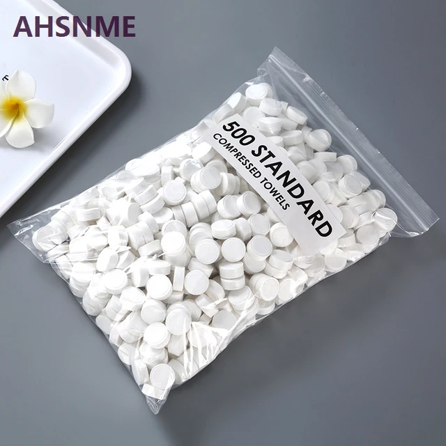 Ahsnme 500Pcs Eldobható Sűrített Törülköző 22*24 Cm -Es Kültéri Utazási Nem Szövött Tabletta Kézülköző Horgászat Bbq Hordozható - Image 4