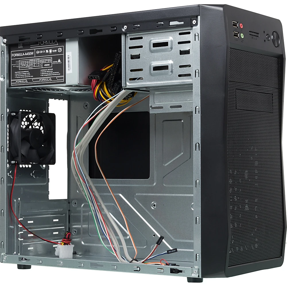 Корпус Formula FM-602 черный 450W mATX 2x120mm 2xUSB2.0 audio