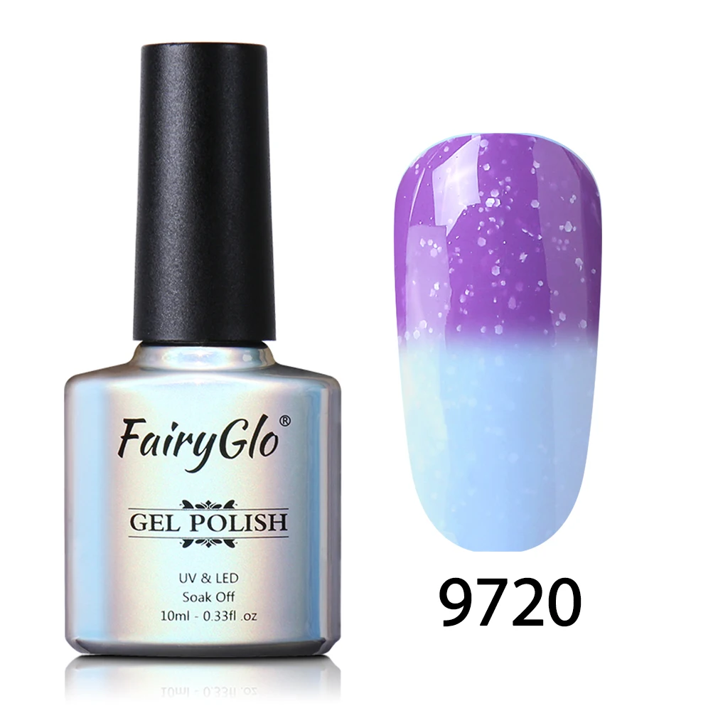 9720 FairyGlo 10 мл Снежный термальный Гель-лак для ногтей Хамелеон Изменение температуры Цвет Гель-лак УФ-гель для дизайна ногтей лак Эмаль лак - Цвет: 9720