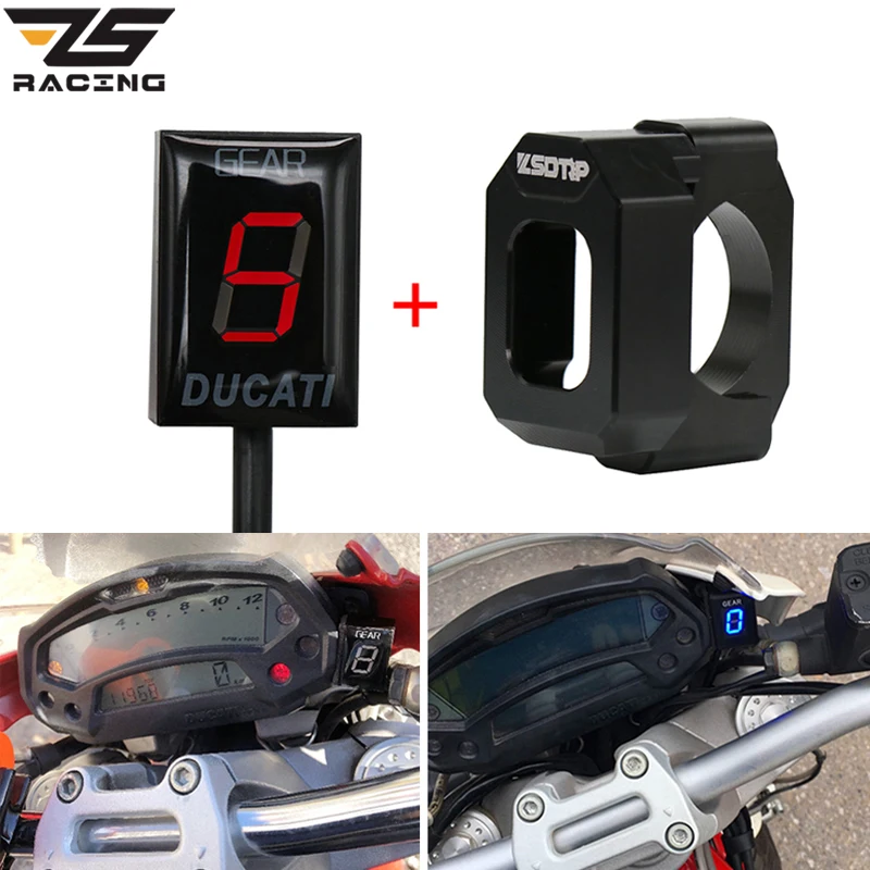 ZS гоночный мотоцикл дисплей скорости 1-6 индикатор уровня для Ducati Кафе Racer Monster 696 796 1100 скремблер 400 заглушка