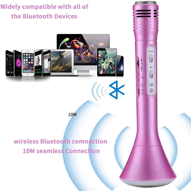 Микрофон для караоке для детей, Детский микрофон Bluetooth с динамиком, беспроводной детский микрофон для караоке, портативный беспроводной пение Ma