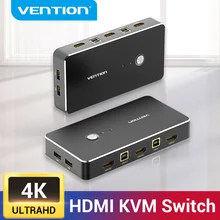 Venção HDMI Switch kvm 2 Portas KVM Switch HDMI Switcher Box para Compartilhamento de Impressora USB Teclado Mouse 4K/60Hz Switch kvm HDMI VGA