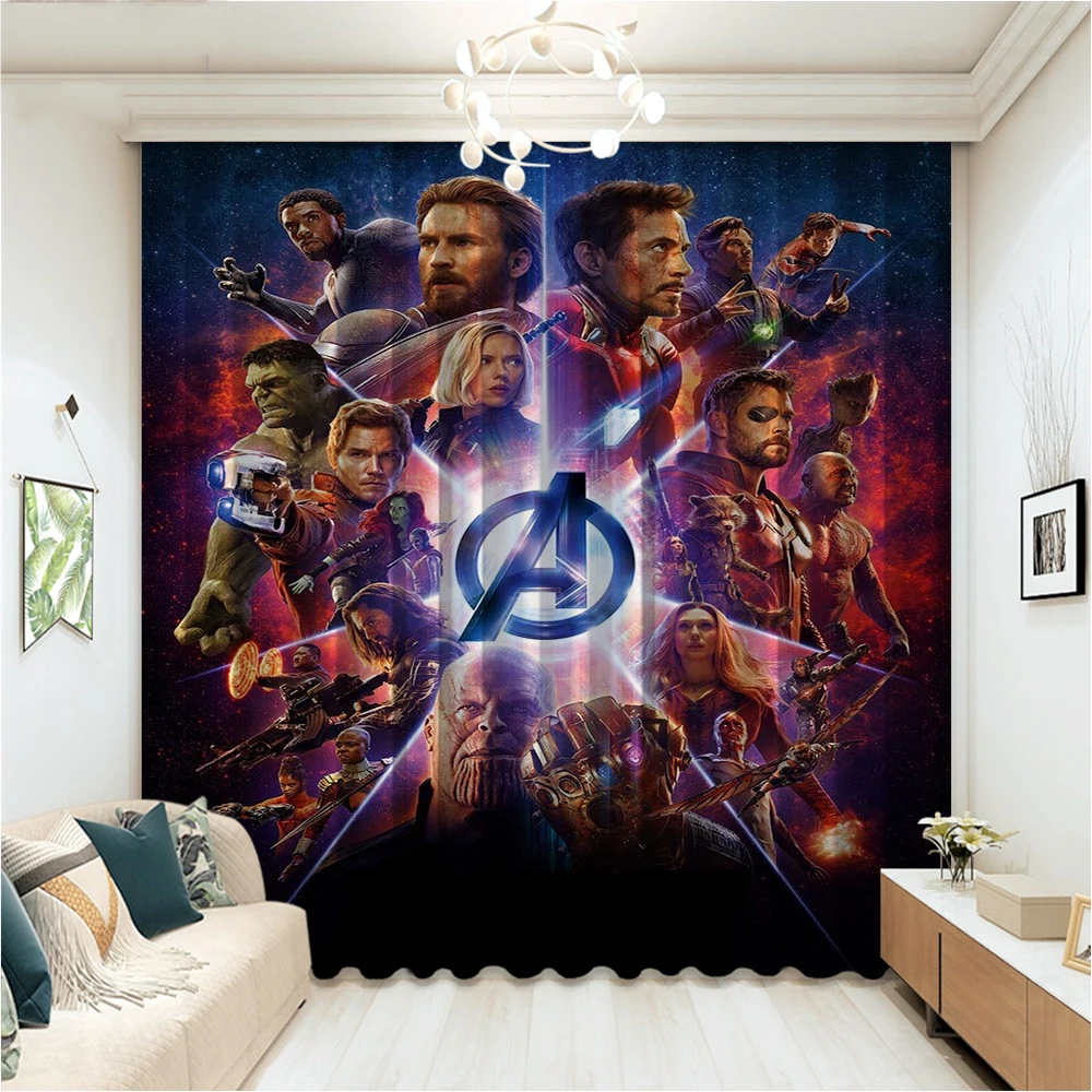 Мститель танос Халк Ironman Hero 2 панели/комплект занавес блок из ткани шторы теплоизолированные оконные шторы s гостиная