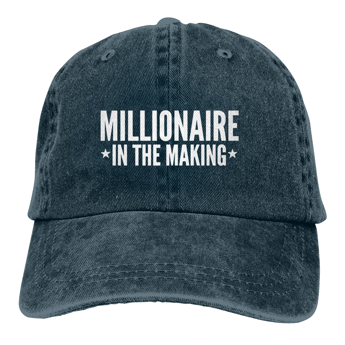 Millionaire в изготовлении Casquette черный унисекс Мужские Женские джинсовые бейсболка с ремешком кепки Регулируемый Гольф папа шляпа